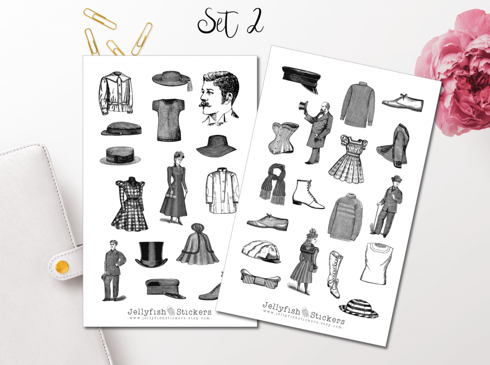 Vintage Fashion Sticker Set